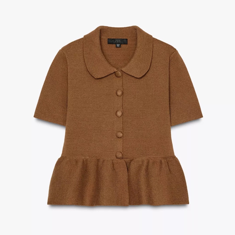 Zara peplum knit cardigan